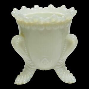 Forget Me Not Toothpick Holder Boyds Art Glass 2000 Silver White  - B1011